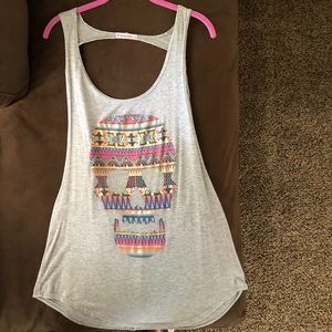 Open back skull tank